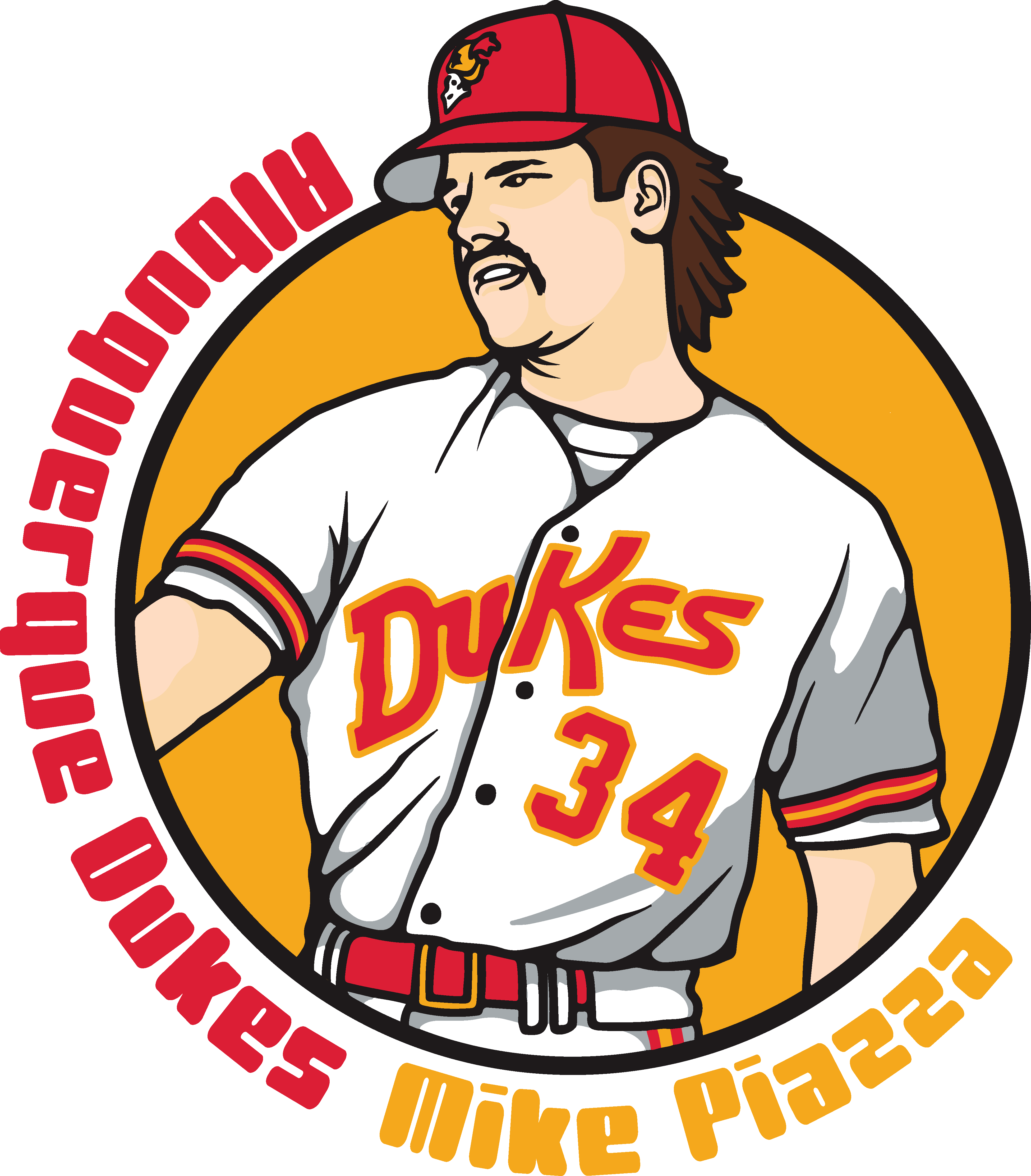 Albuquerque Dukes Gold Red Bill New Era 5950 MIKE PIAZZA