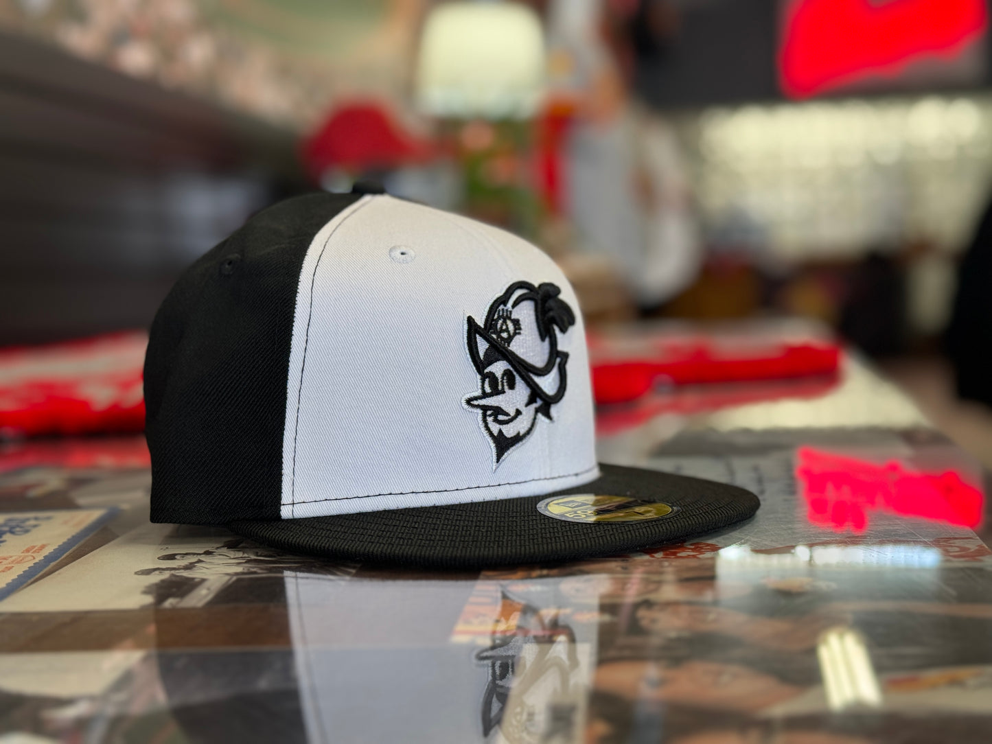 Albuquerque Dukes New Era 5950 Black with White Front B/W Dukes