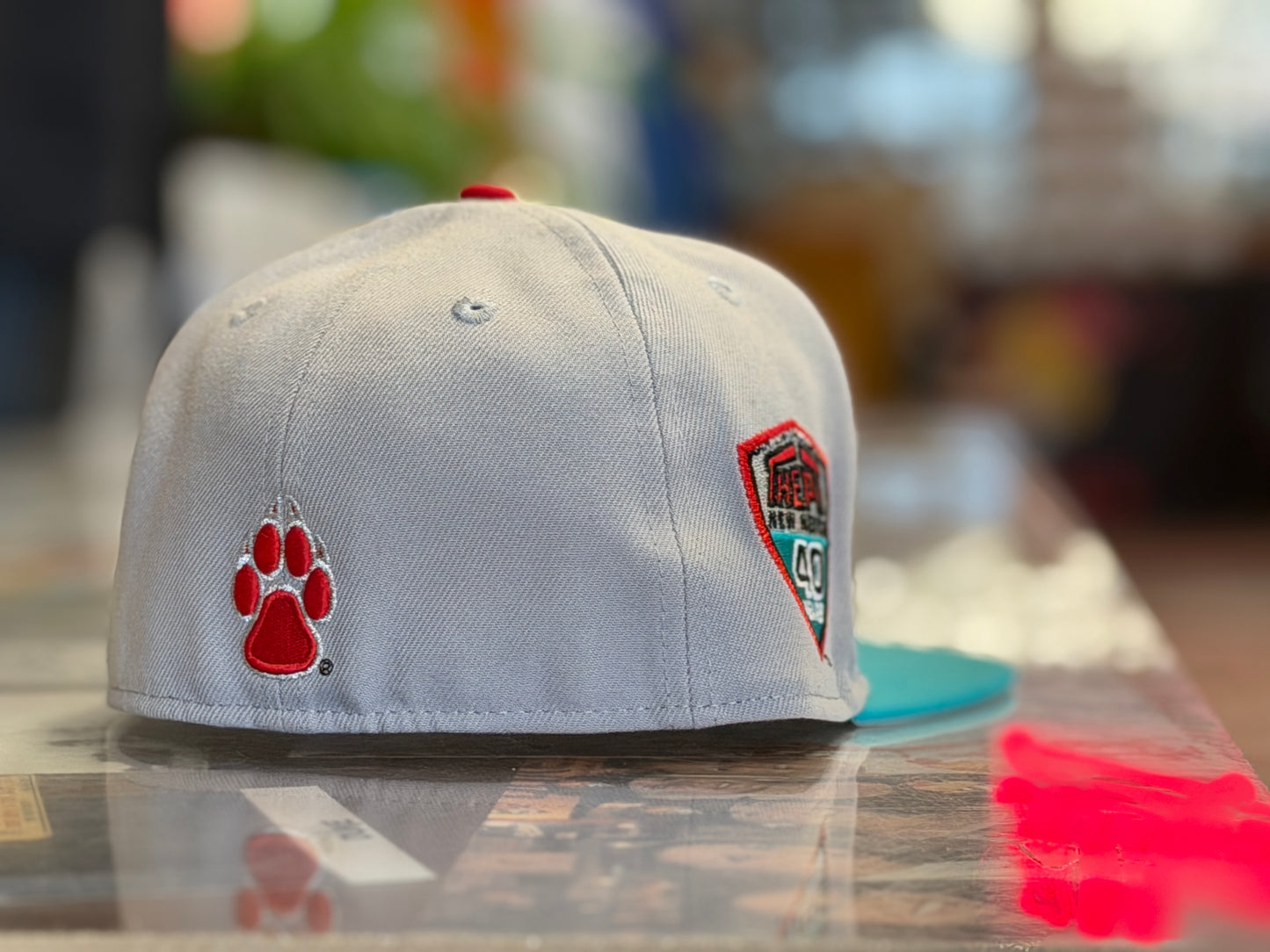 UNM Lobos New Era 5950 Gray with Lobo Louie