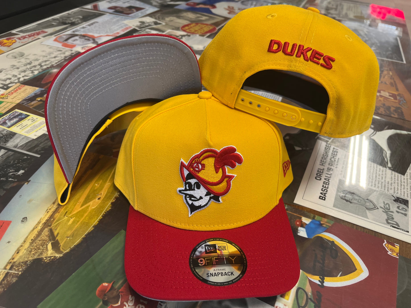 Albuquerque Dukes New Era 940 SnapBack Gold Red bill
