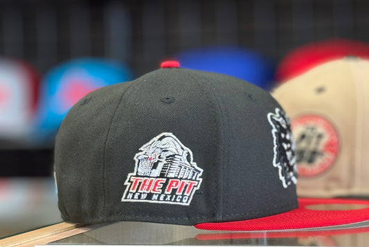 UNM New Era 5950 "Pit Crawler" Black with Red Bill and Lobo