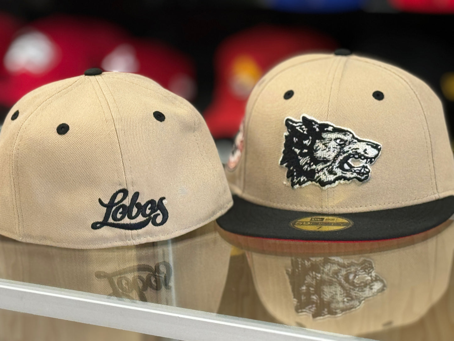 UNM New Era 5950 "The Pit 50" Camel with Black Bill and Lobo