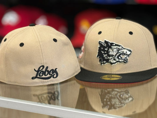 UNM New Era 5950 "The Pit 50" Camel with Black Bill and Lobo