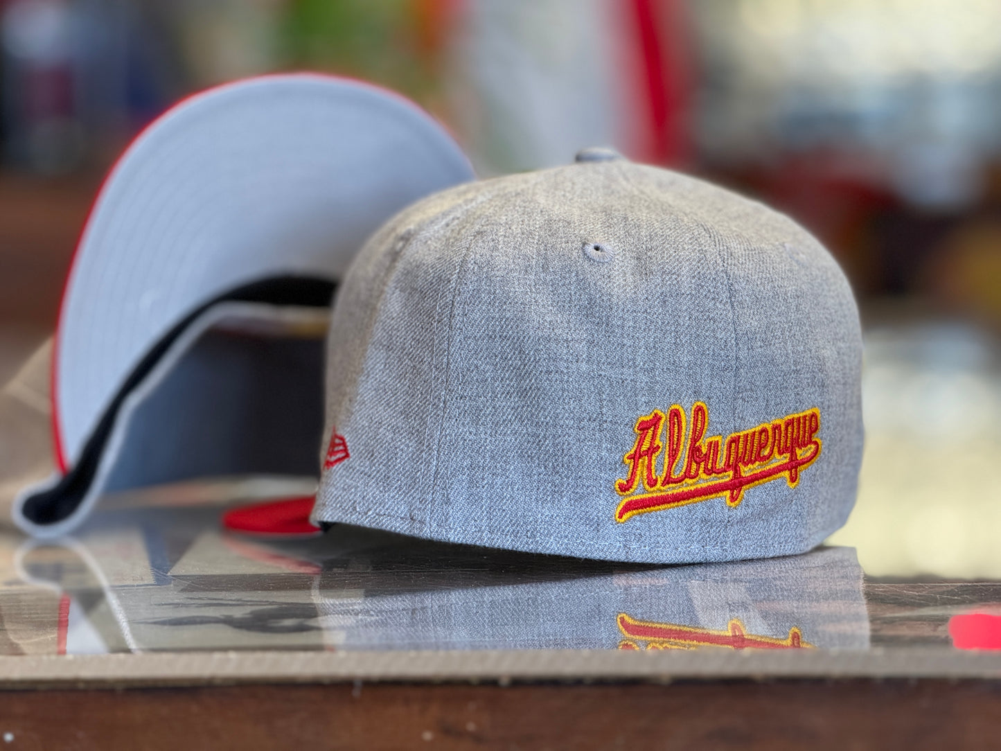 Albuquerque Dukes New Era 5950 Heather Red Bill ABQ