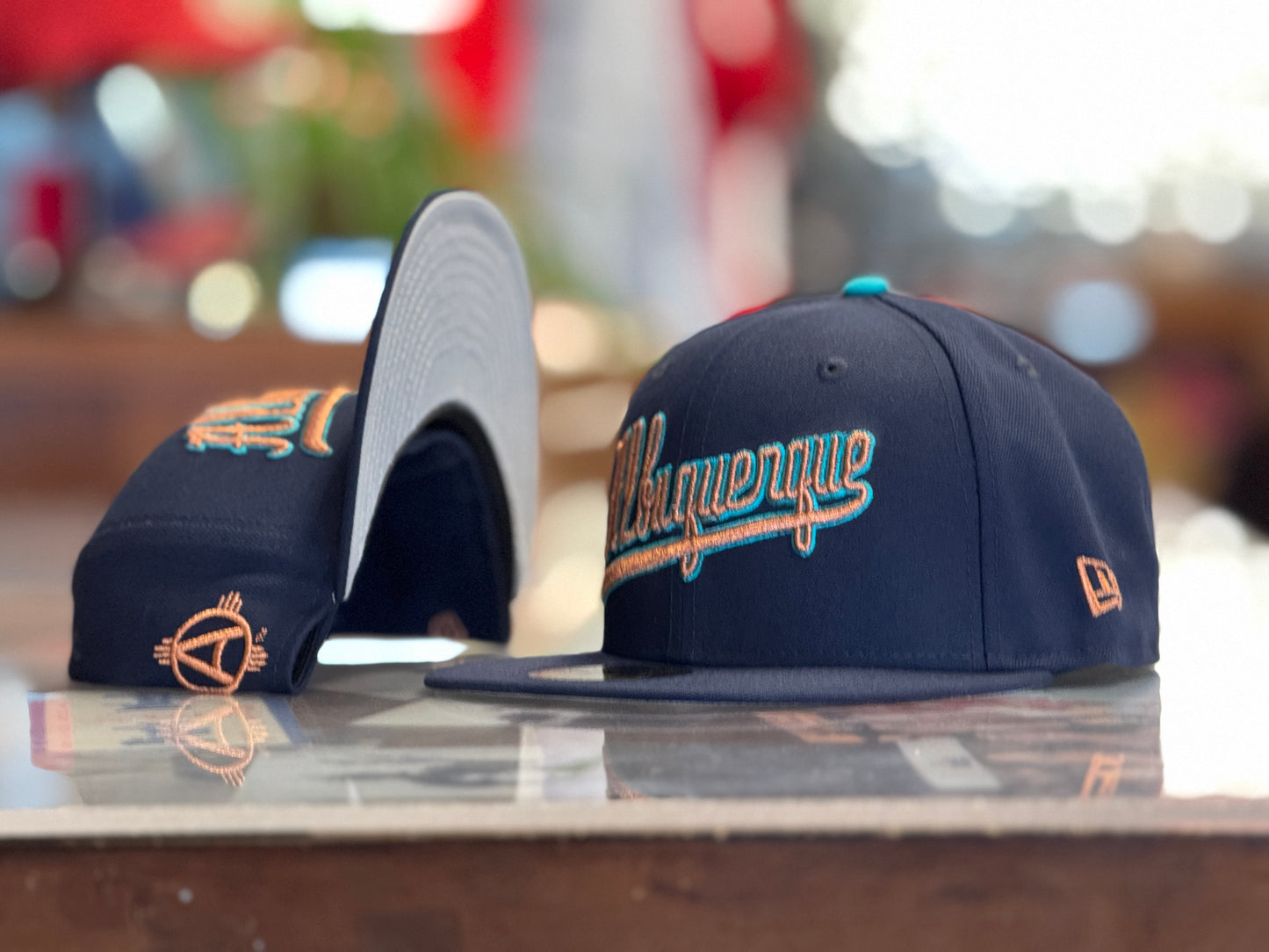 Albuquerque Dukes 5950 New Era Turquoise Script ALBUQUERQUE