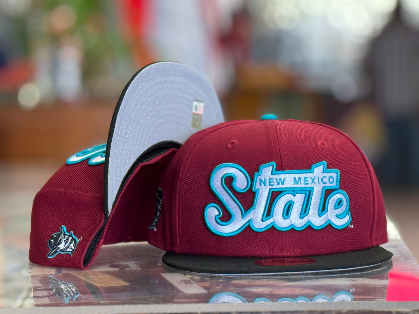Albuquerque Dukes New Era 5950 New Mexico State 'STATE' Turquoise