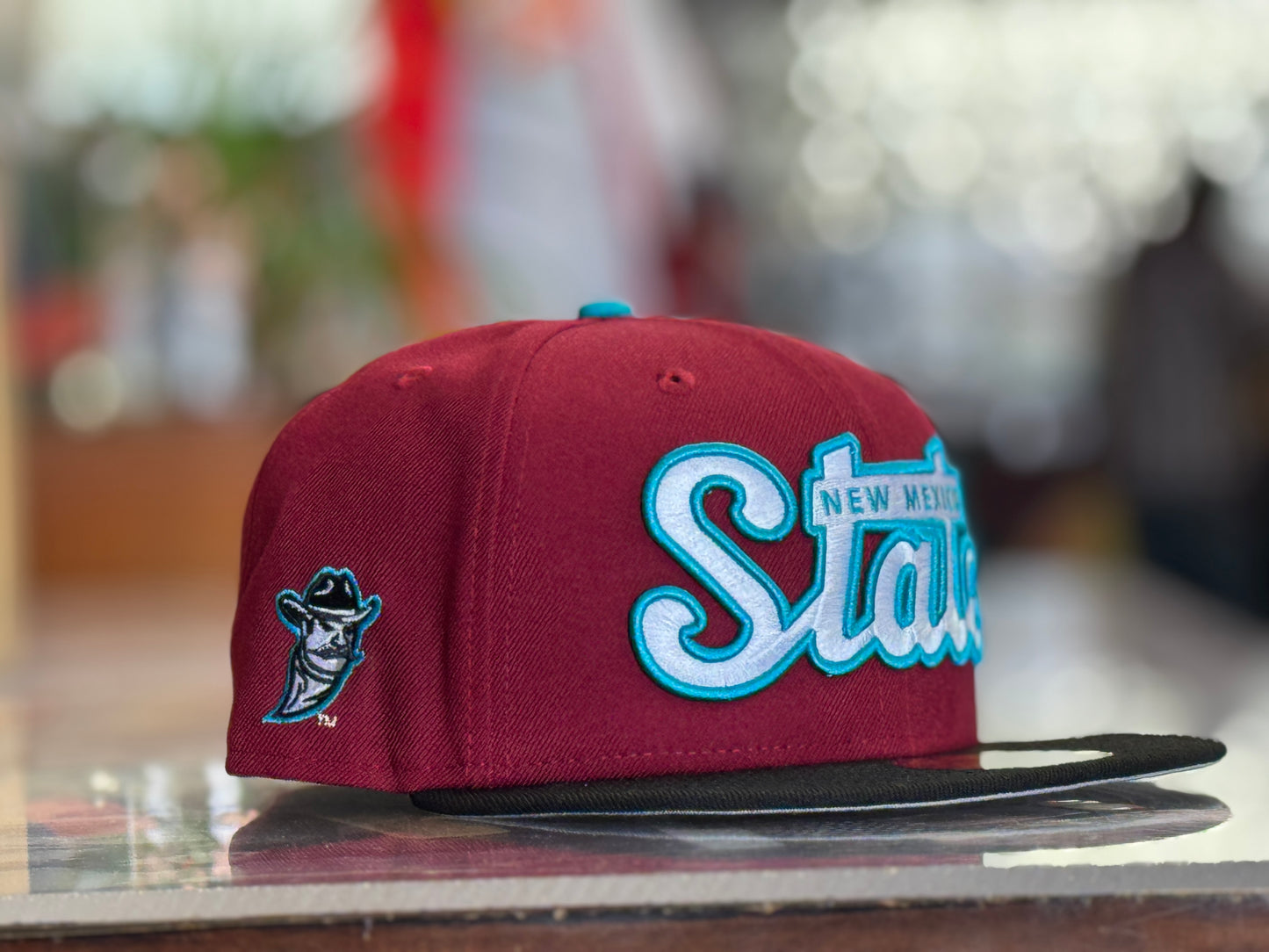 Albuquerque Dukes New Era 5950 New Mexico State 'STATE' Turquoise