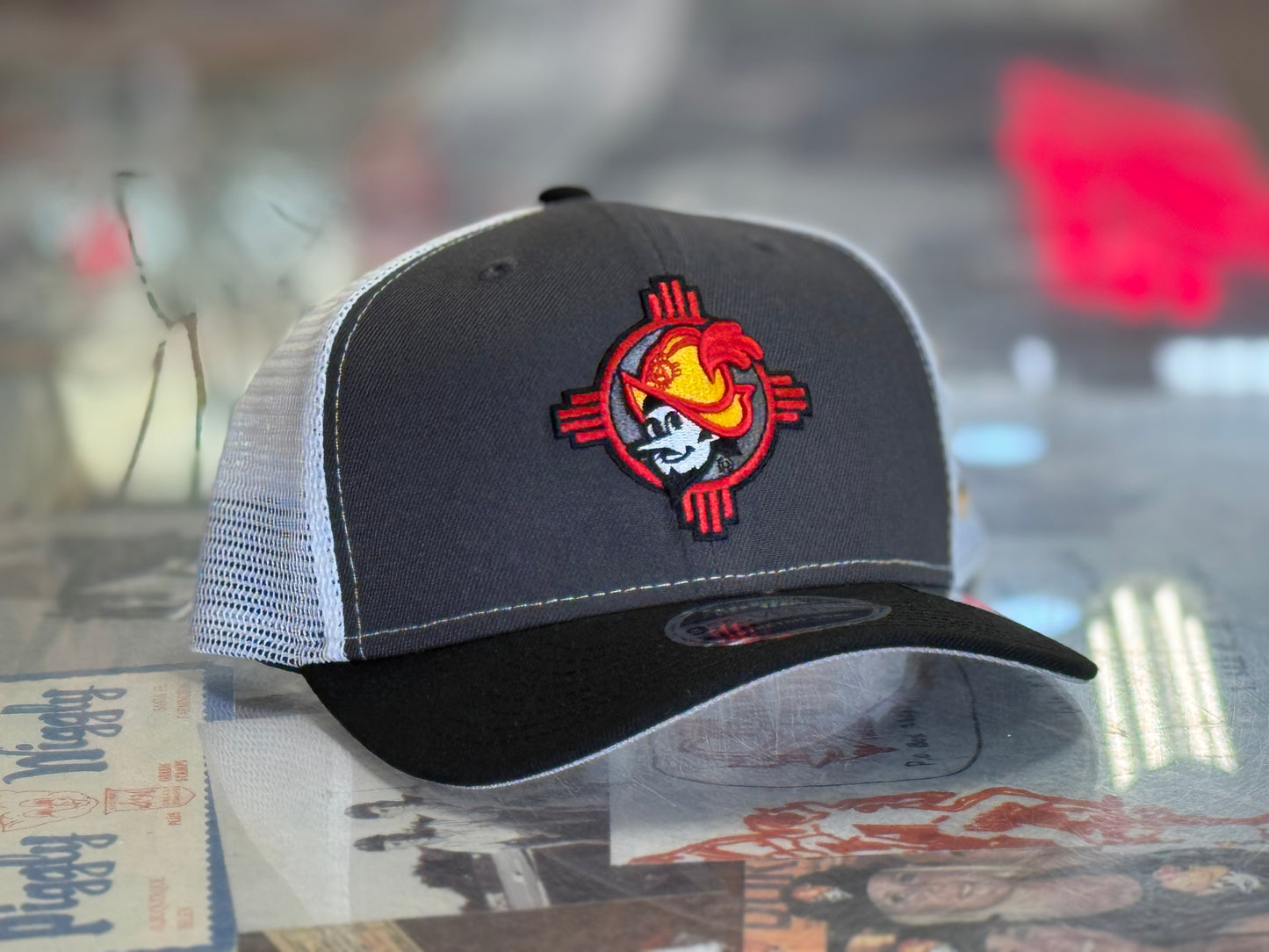 Albuquerque Dukes New Era 970SS Stretch SnapBack Red Zia Dukes