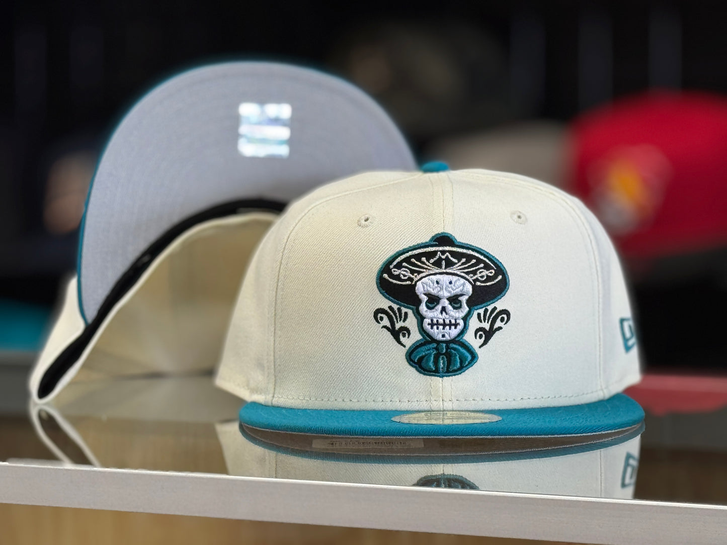 Albuquerque Isotopes New Era 5950 Turquoise Chrome Mariachi