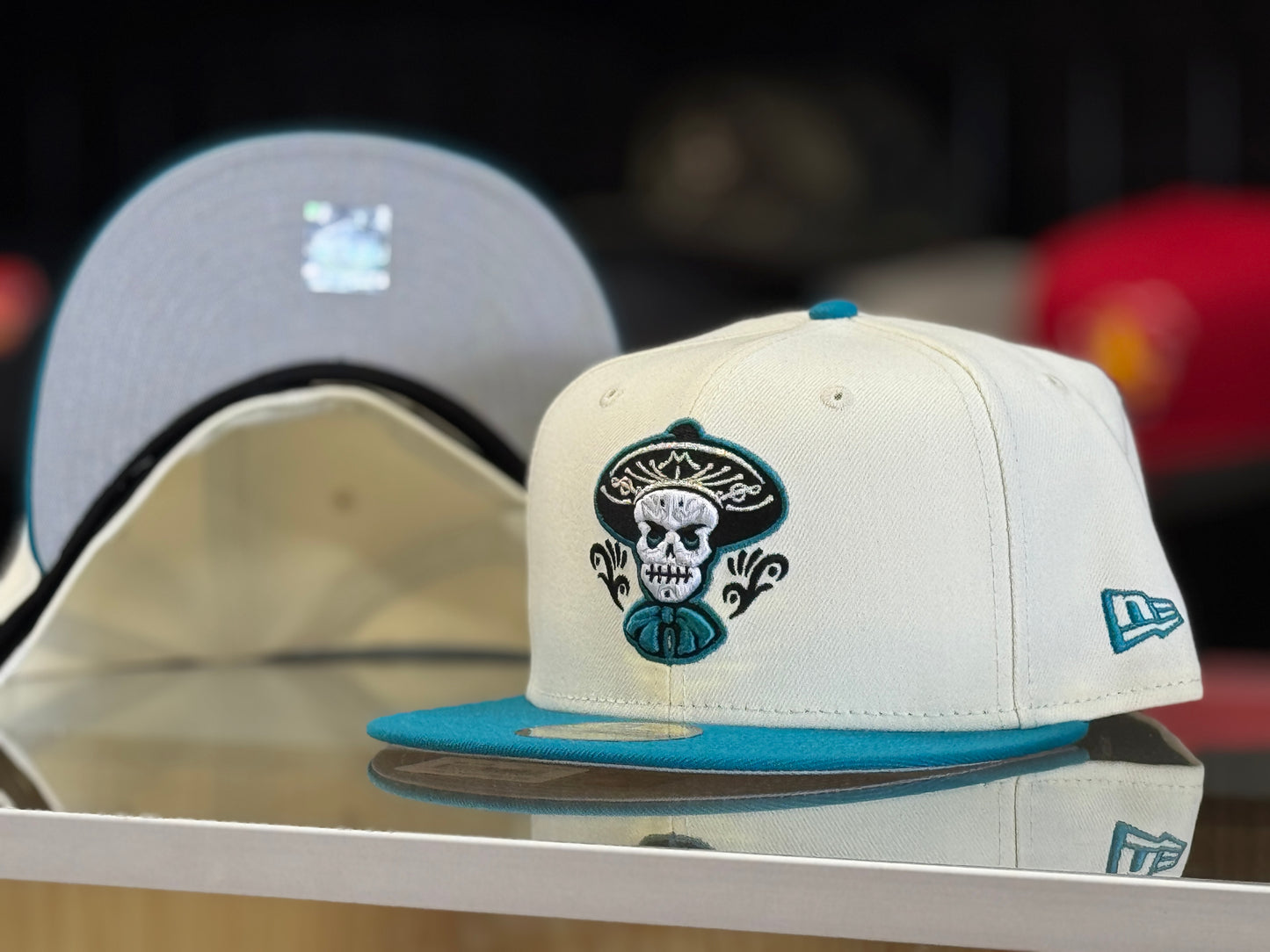 Albuquerque Isotopes New Era 5950 Turquoise Chrome Mariachi
