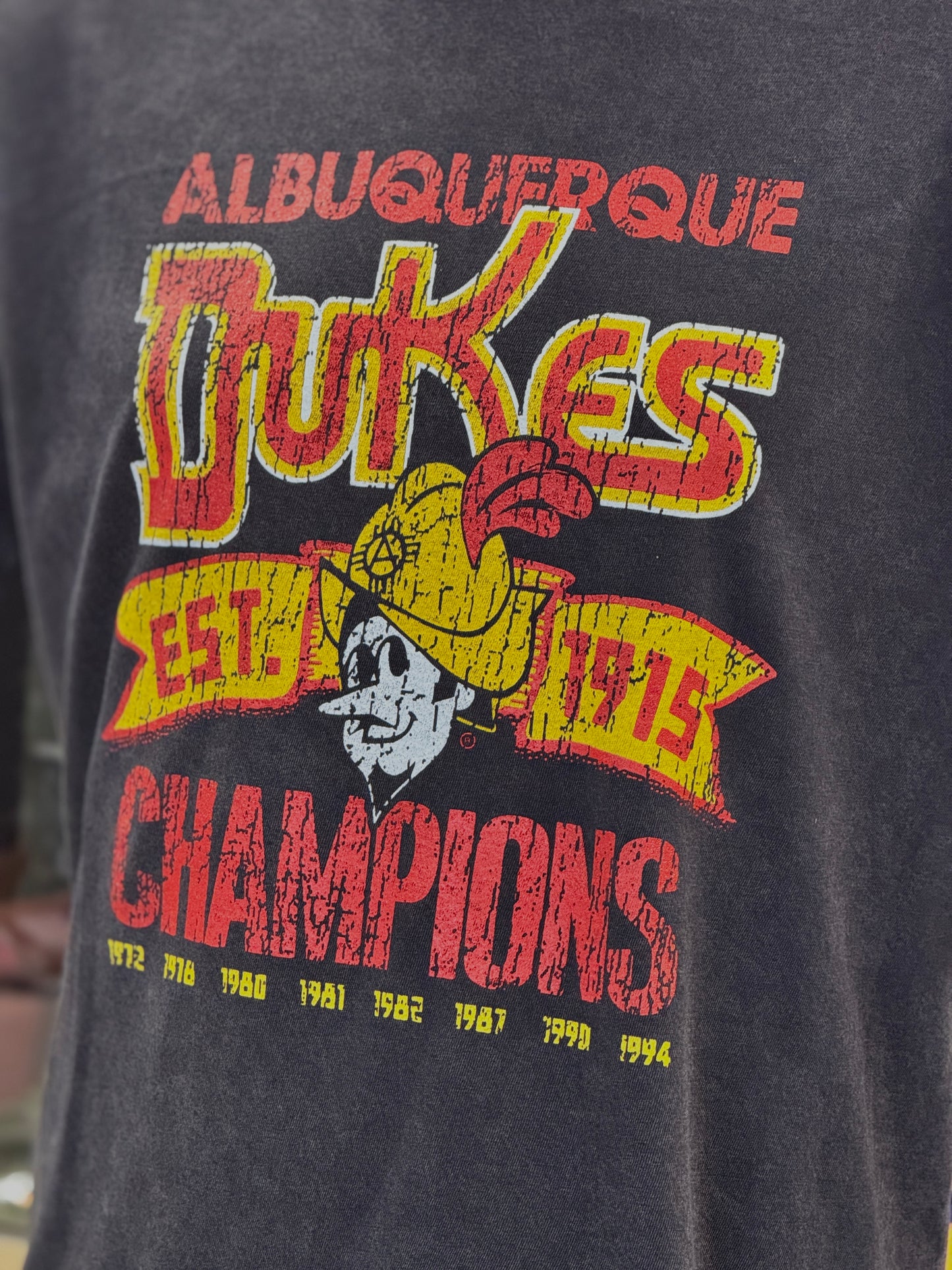 Albuquerque Dukes Vintage Black Champions Distressed