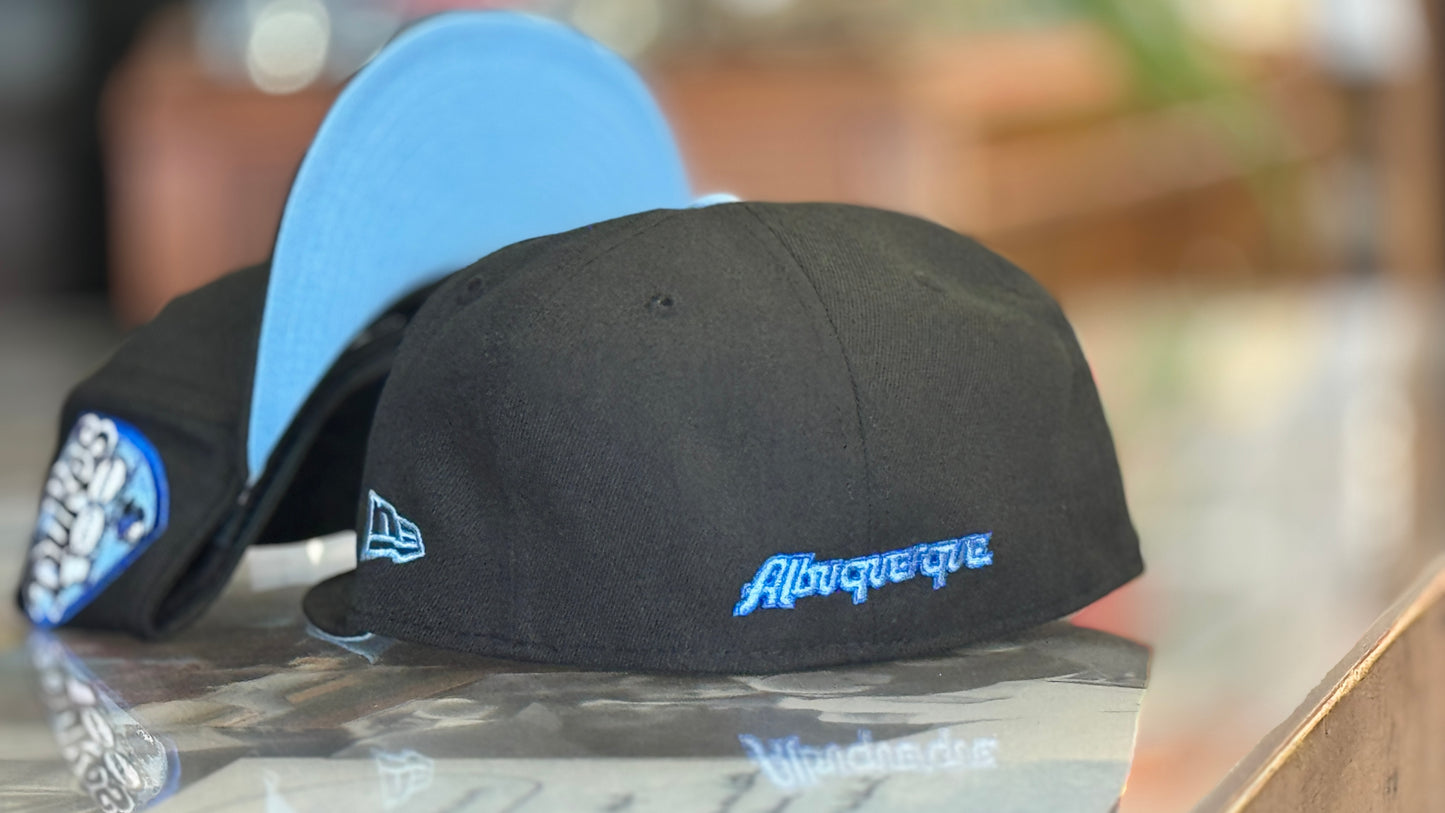 Albuquerque Dukes New Era 5950 Black Sky Blue Zia A
