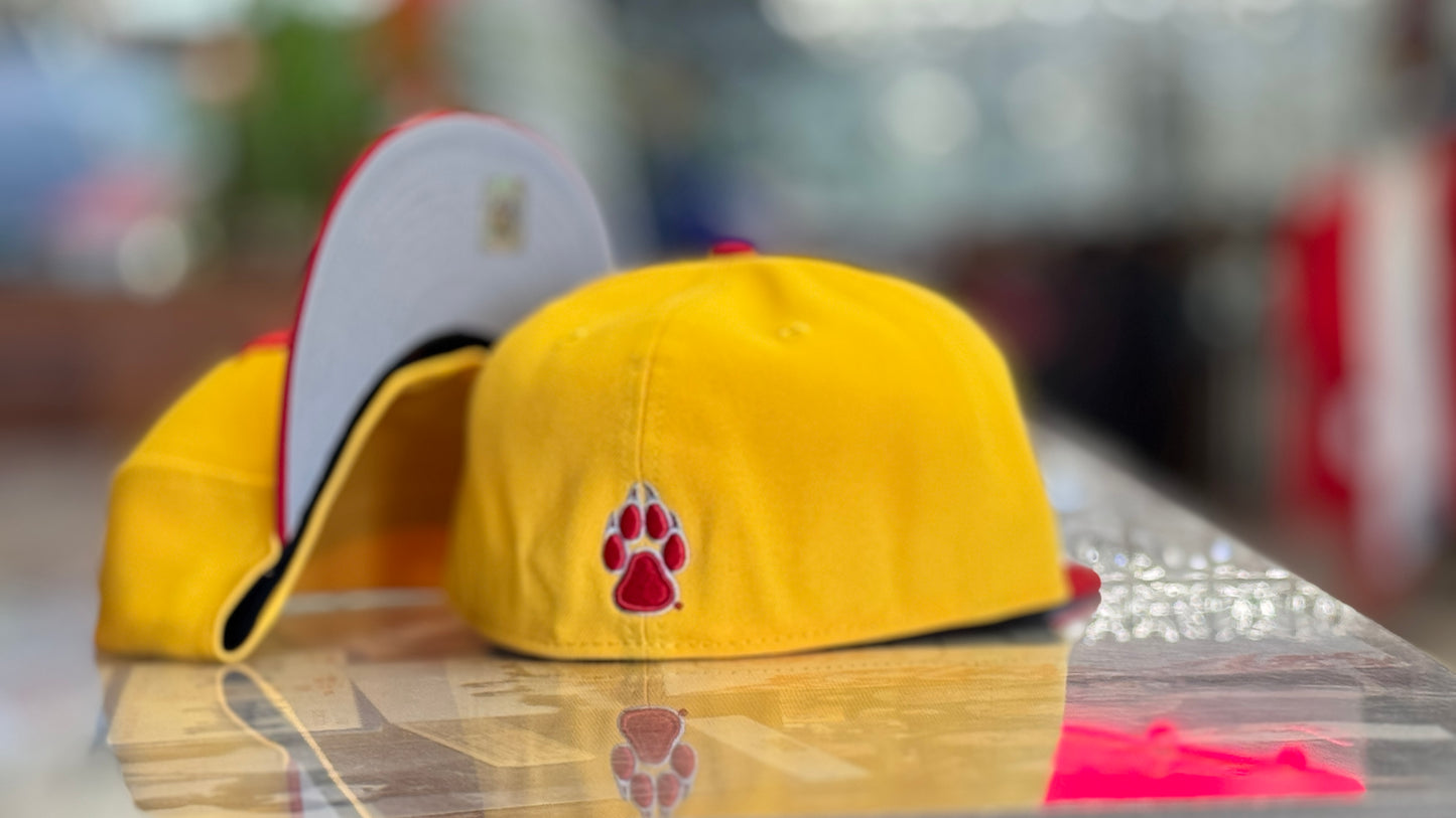 UNM Lobos New Era 5950 Gold Red bill 70s UNM logo