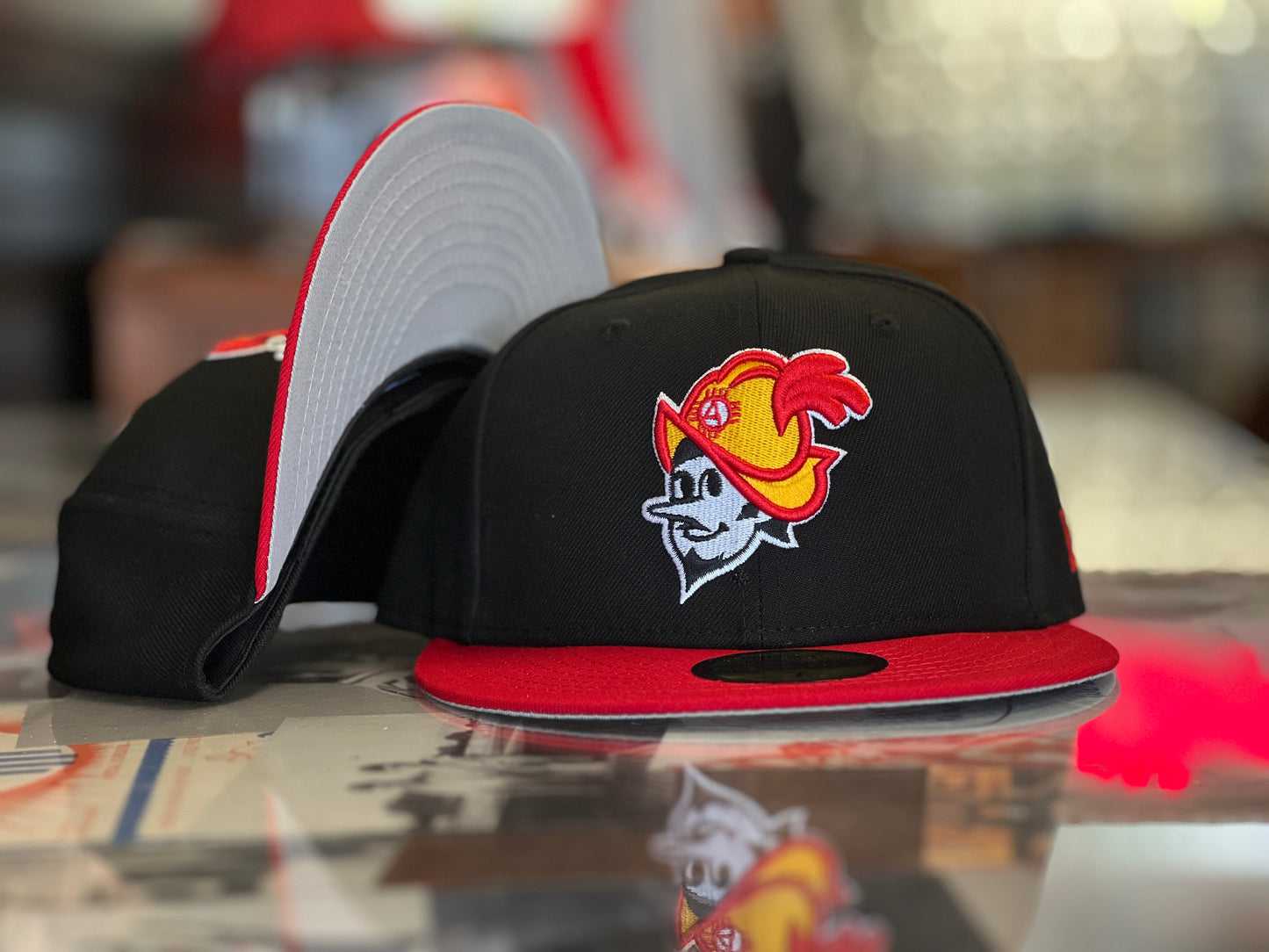 Albuquerque Dukes New Era 5950 Black Red bill Dukes