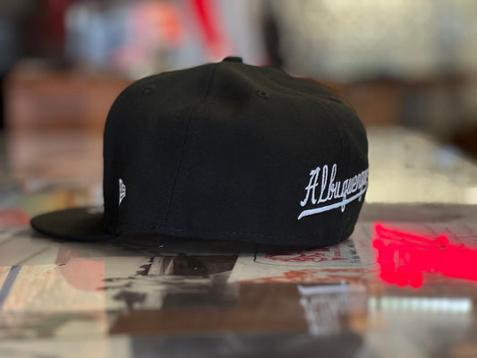 Albuquerque Dukes Black New Era 5950 Black and White Zia Dukes