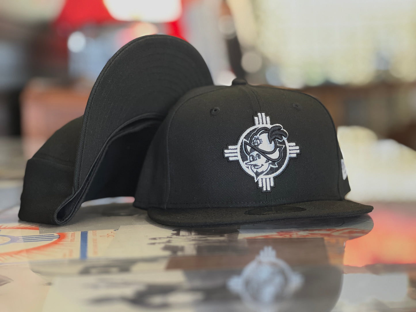 Albuquerque Dukes Black New Era 5950 Black and White Zia Dukes