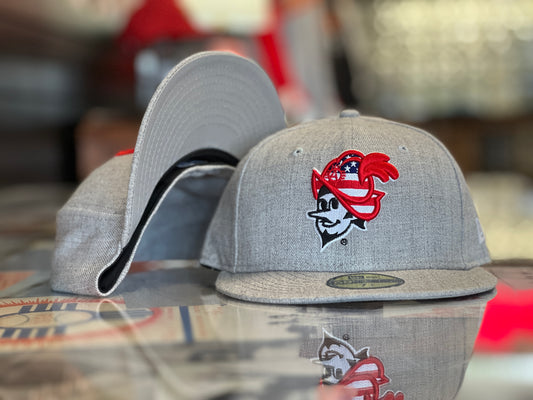 Albuquerque Dukes New Era 5950 Heather Gray Stars & Stripes