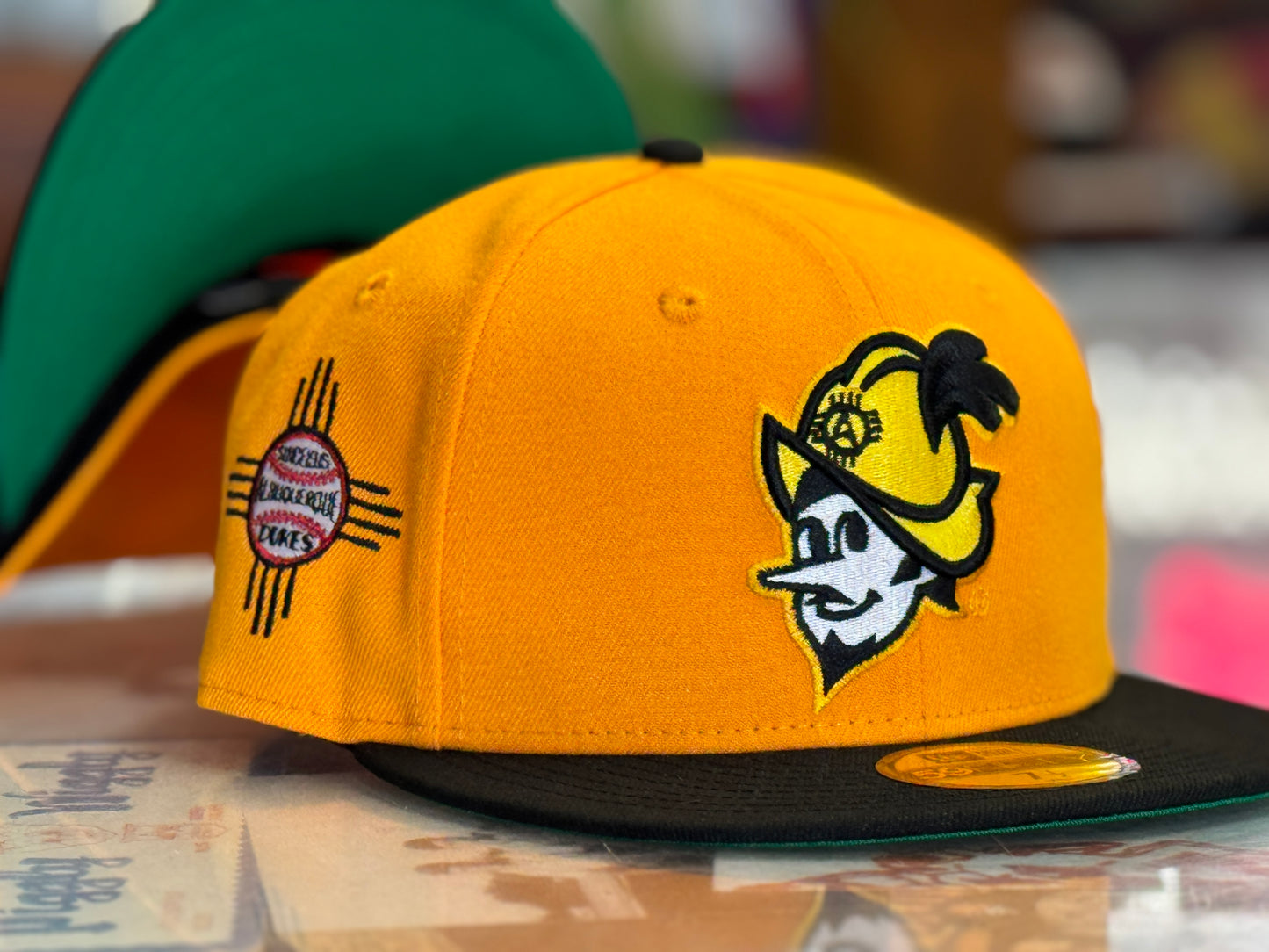 Albuquerque Dukes New Era 5950 Gold Black Bill 1915 Zia patch Dukes