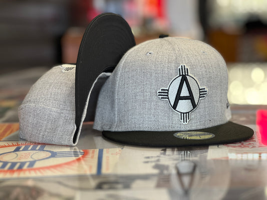 Albuquerque Dukes New Era 5950 Heather Gray Black Zia A
