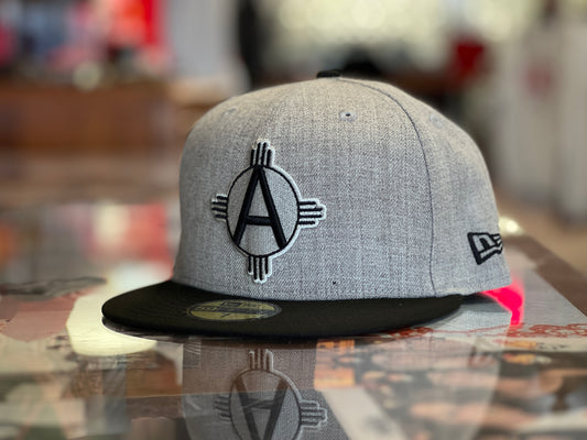 Albuquerque Dukes New Era 5950 Heather Gray Black Zia A