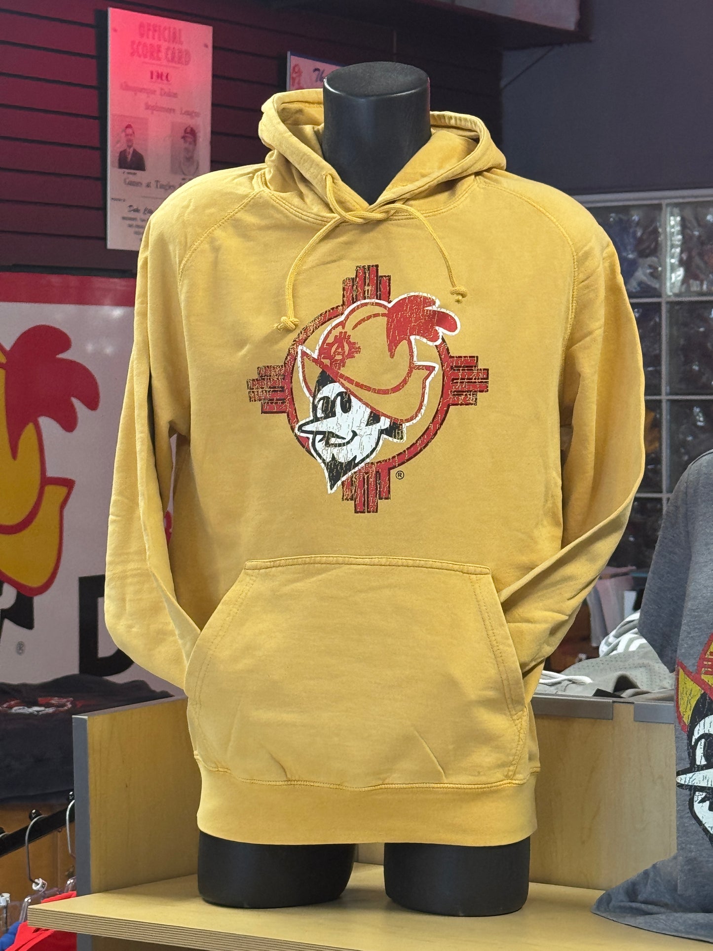 Albuquerque Dukes Hoodie Vintage Gold Zia Dukes