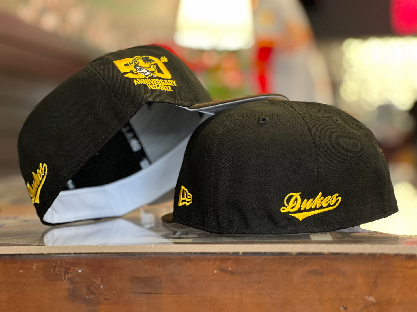 Albuquerque Dukes New Era 5950 Black with Brown Bill ZIA A 50 Yr Side Patch