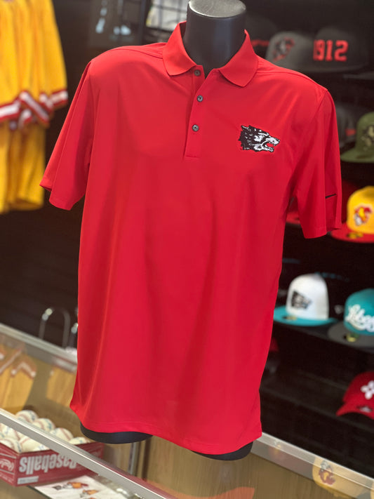 UNM Lobos Nike Polo Red 1970s Lobo logo
