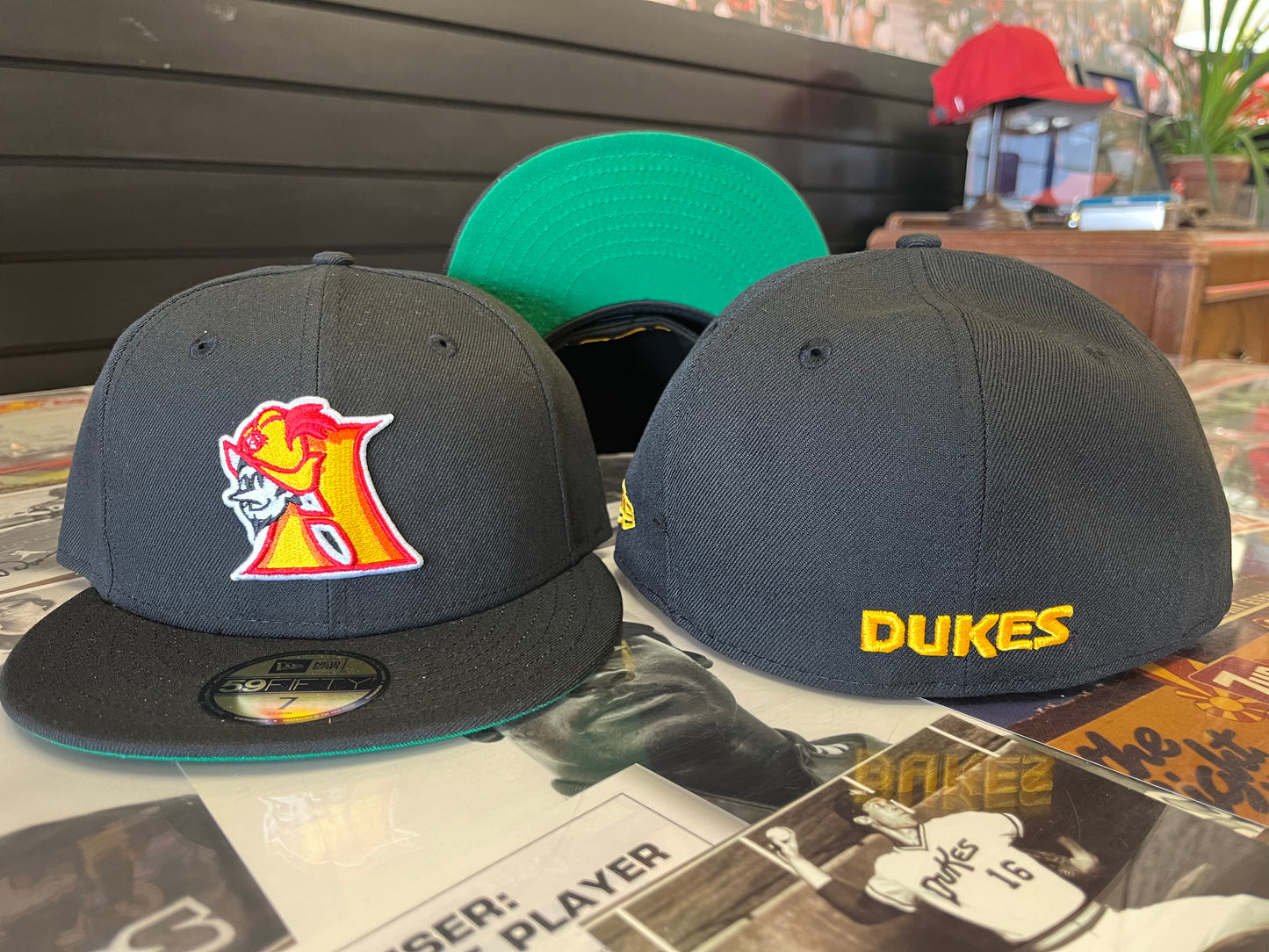 Albuquerque Dukes New Era 5950 Black 2000 alt Logo Dukes