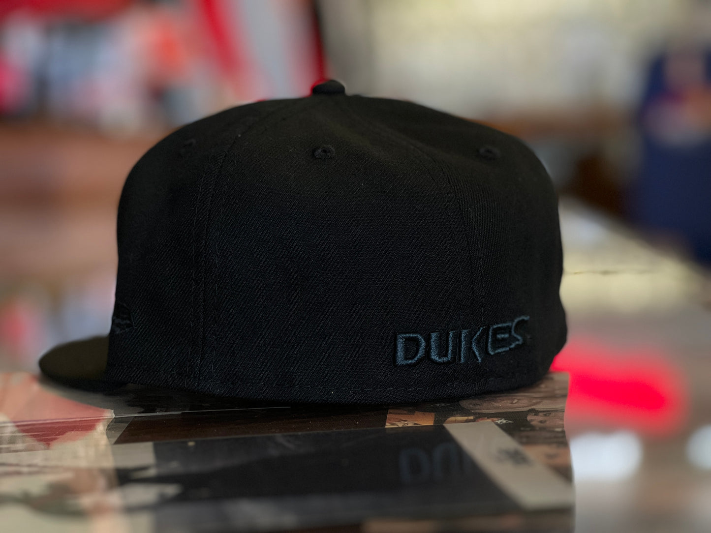 Albuquerque Dukes New Era 5950 Black on Black Zia Silhoette