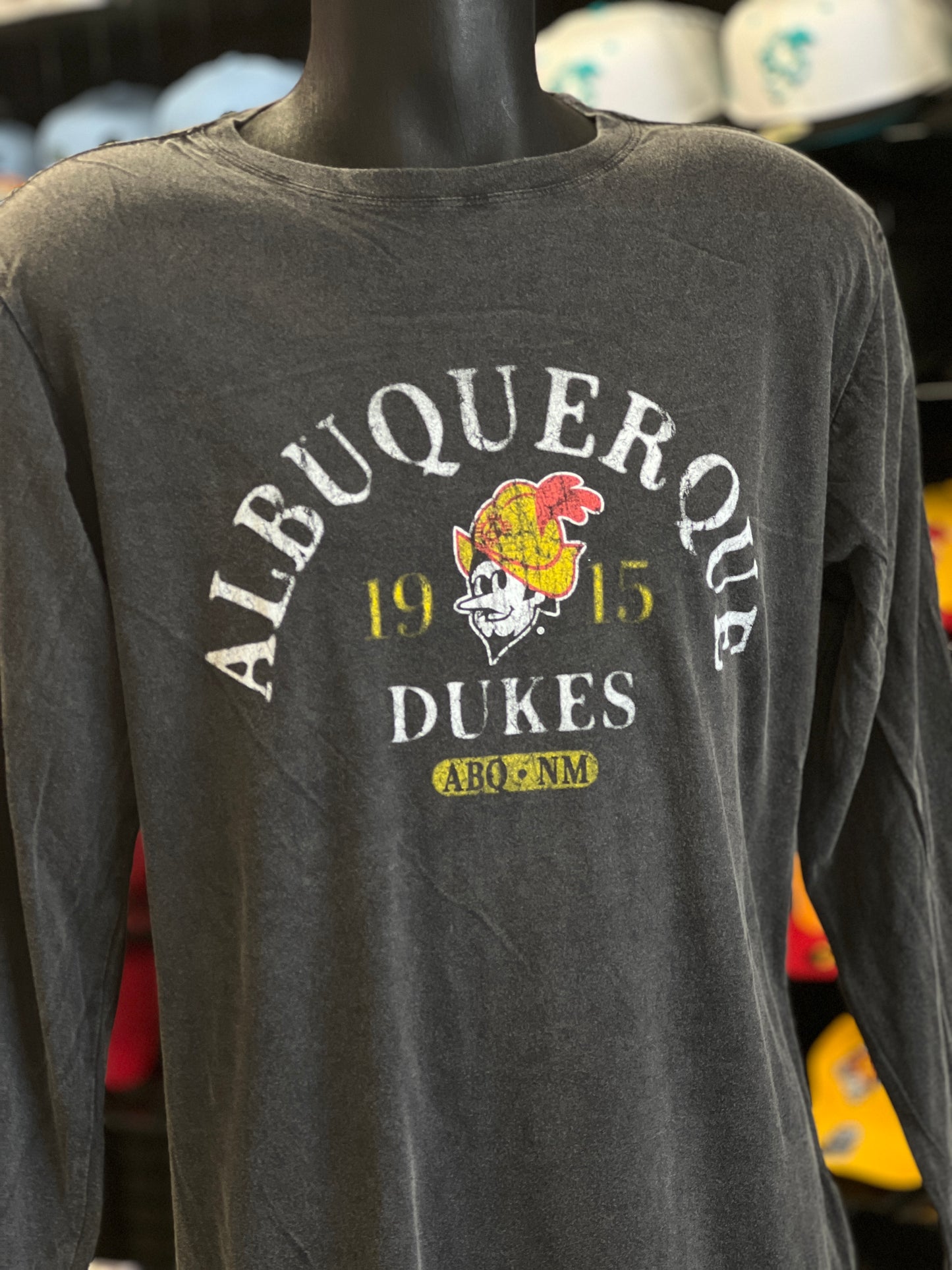 Albuquerque Dukes Distressed Black Long-Sleeve T-Shirt