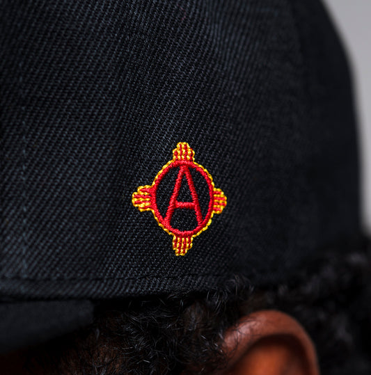 Albuquerque Dukes Black Fitted Dukes 50 Yr. Anniversary logo