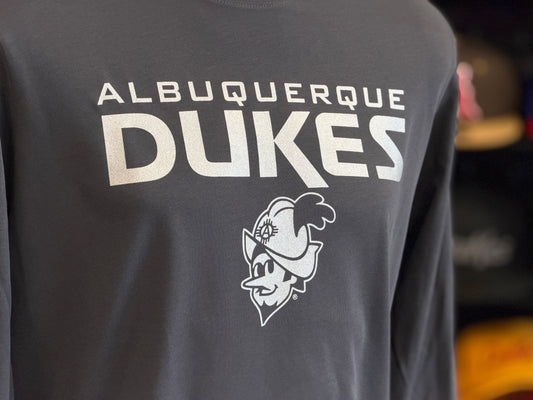 Albuquerque Dukes Anthracite Nike L/S Dri-Fit Silver logo