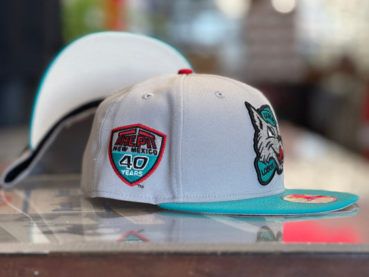 UNM Lobos New Era 5950 Gray with Lobo Louie