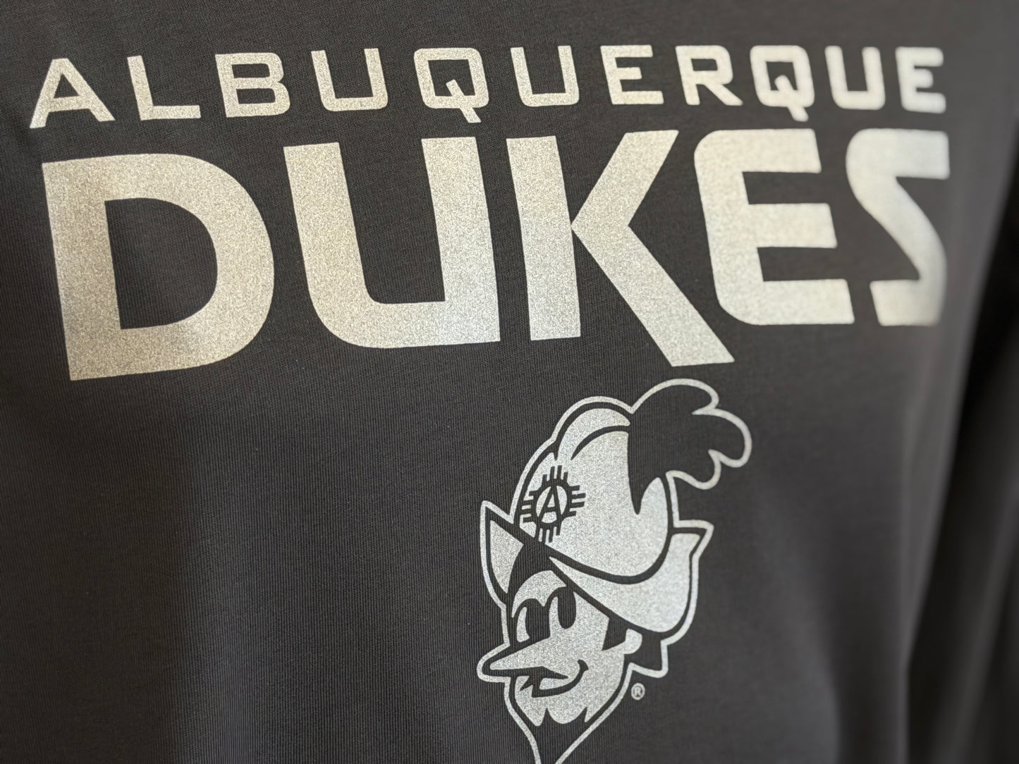 Albuquerque Dukes Anthracite Nike L/S Dri-Fit Silver logo