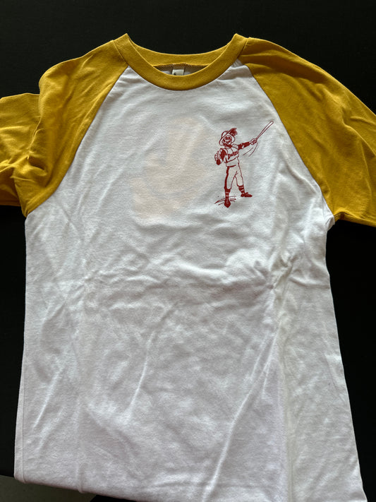 Albuquerque Dukes 3/4 Gold Sleeve White Tee Dukes