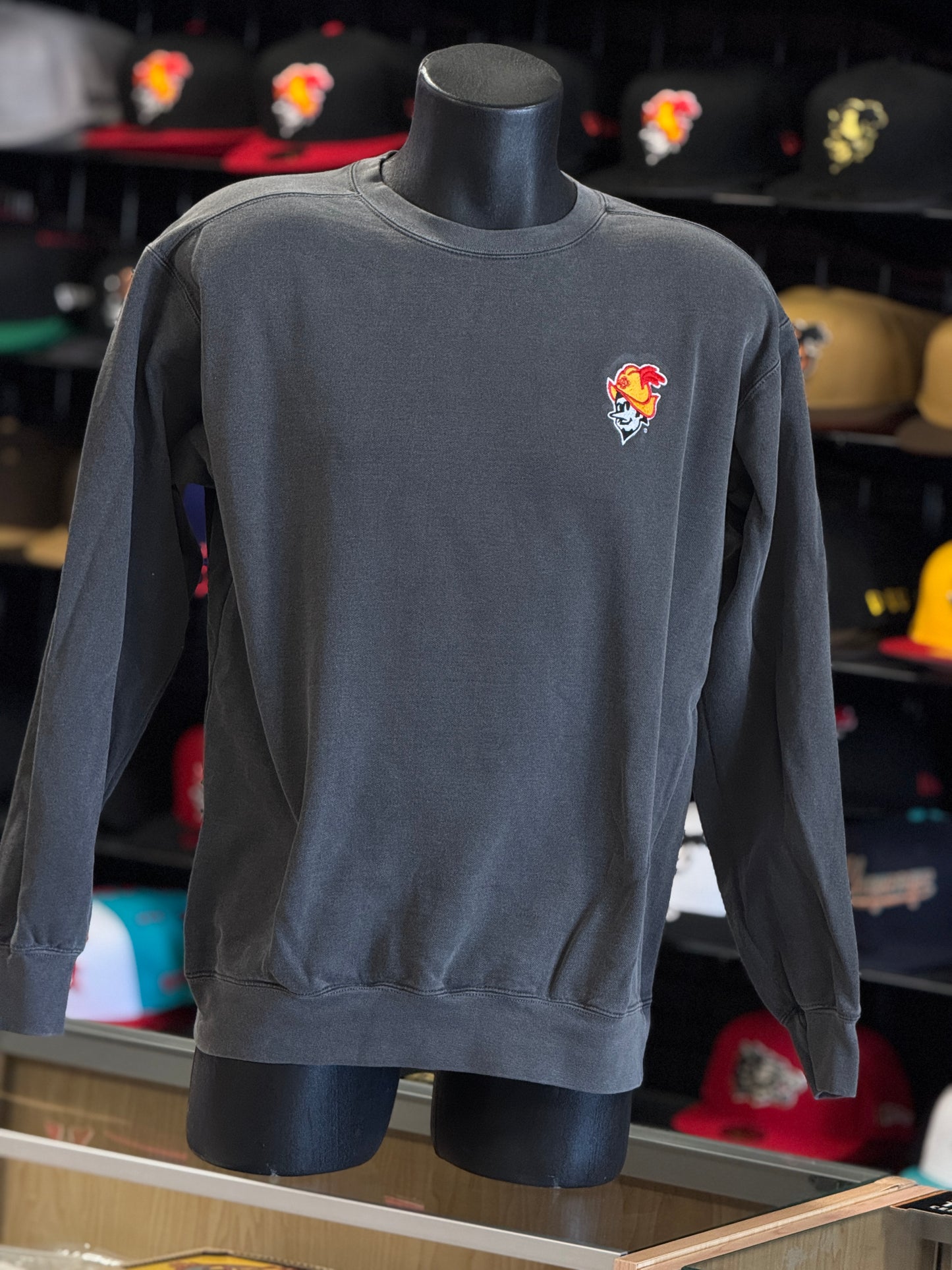 Albuquerque Dukes Gray Crewneck Sweater Embroidered Dukes