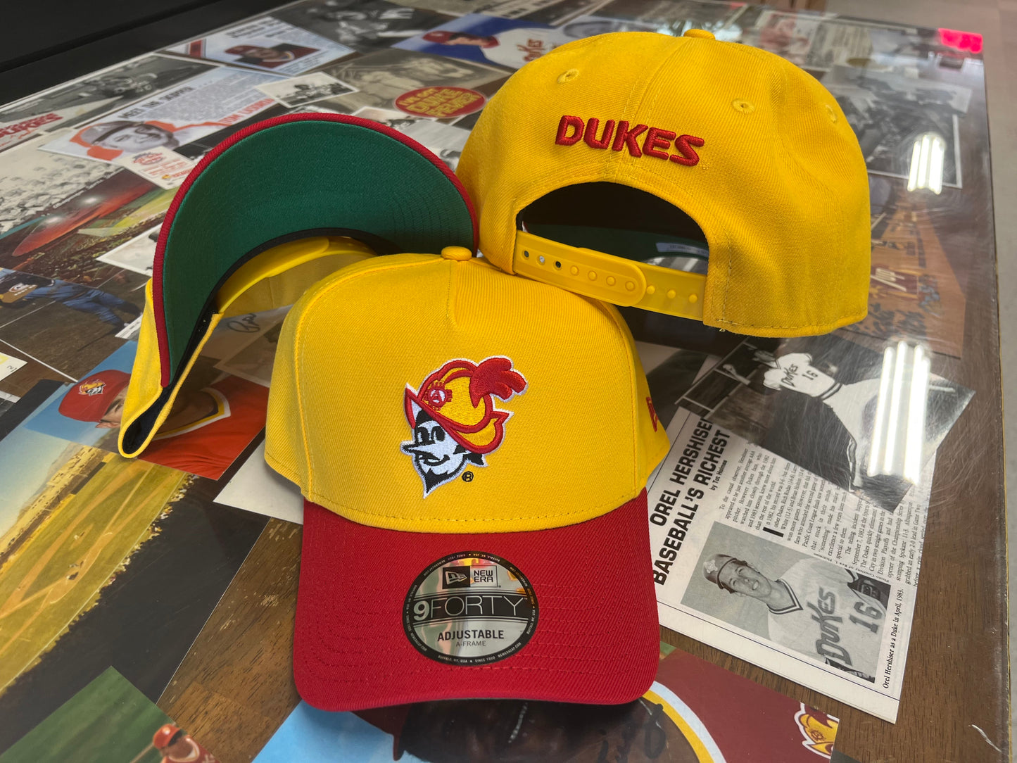 Albuquerque Dukes 940 New Era SnapBack Gold Red bill Curved Bill