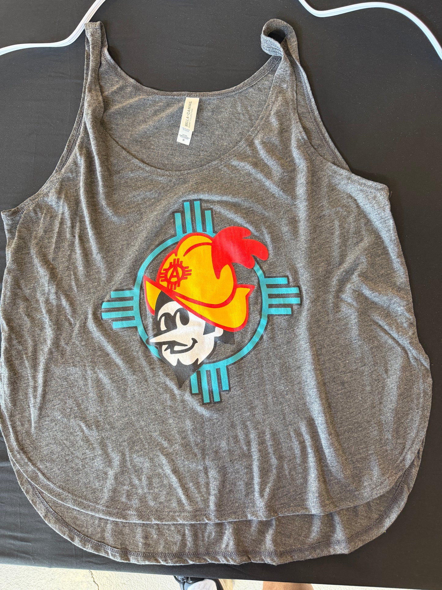 1 Albuquerque Dukes Dk Gray Heather Turquoise Tank