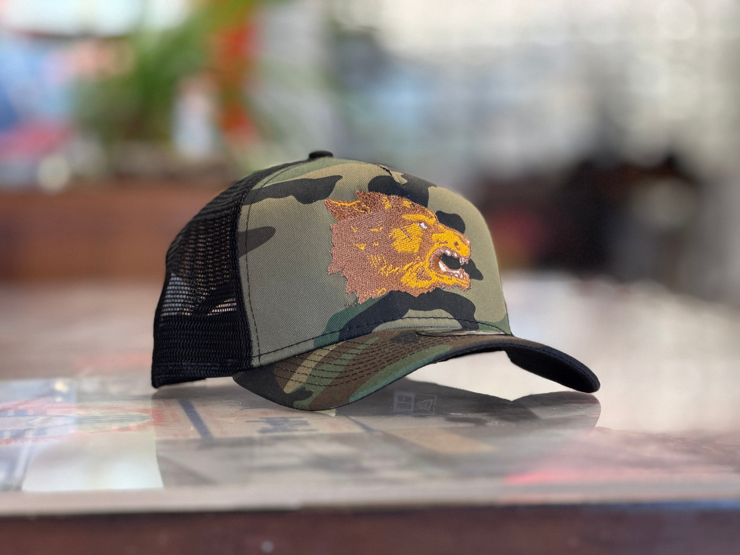 UNM Lobos New Era 940 A Frame Camo Gold 1970s Lobo – ABQ Dukes