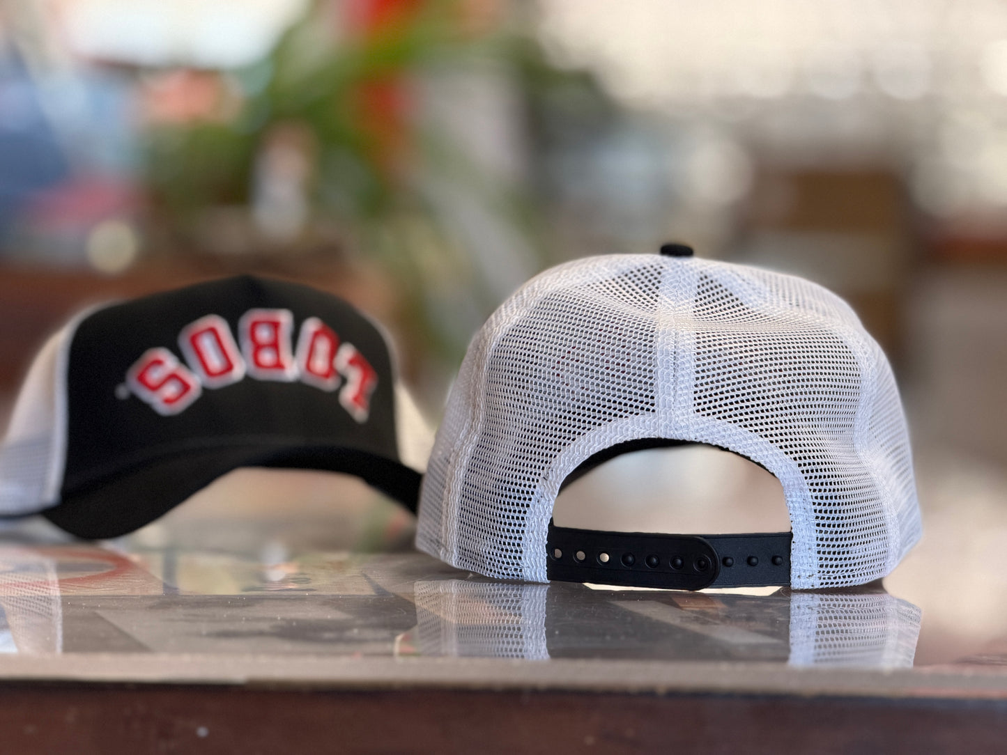 UNM Lobos New Era 940 A Frame Adjustable Black White Upside Down Lobos