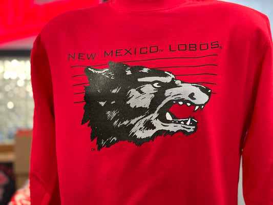 UNM Lobos Red Lobos Crew Sweatshirt