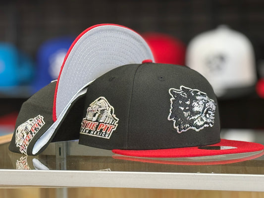 UNM New Era 5950 "Pit Crawler" Black with Red Bill and Lobo LIMITED QUANTITIES