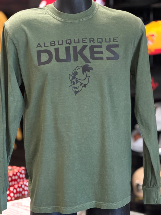 Albuquerque Dukes Green Long-Sleeve T-Shirt