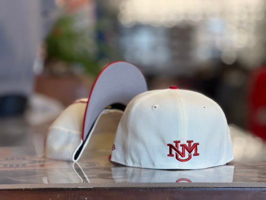 UNM Lobos New Era 5950 Chrome and Cherry Lobo Louie