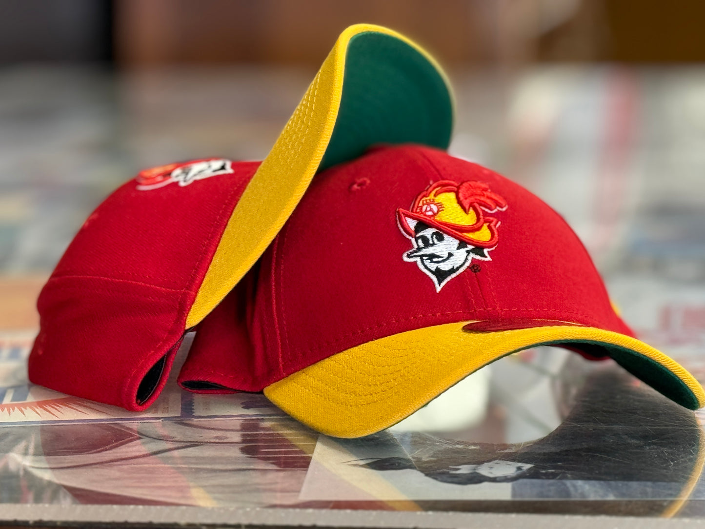 Albuquerque Dukes New Era Flex Fit Red with Gold Bill