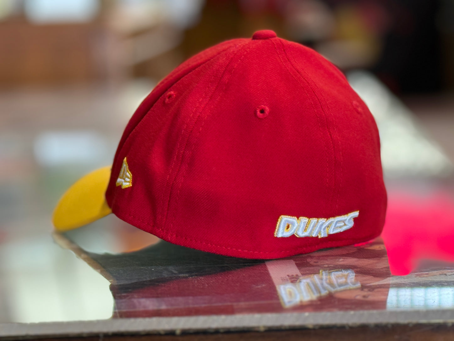 Albuquerque Dukes New Era Flex Fit Red with Gold Bill