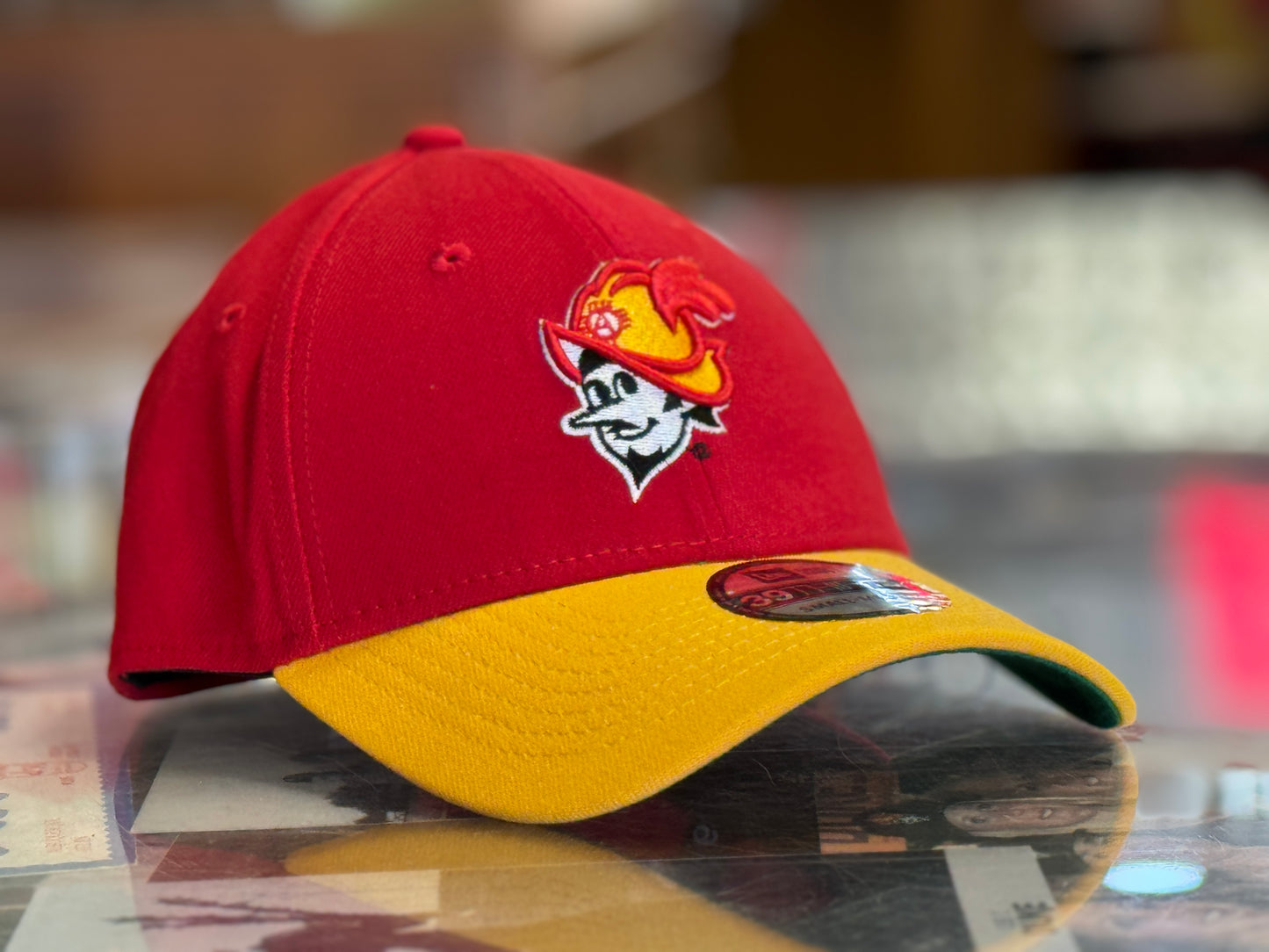 Albuquerque Dukes New Era Flex Fit Red with Gold Bill