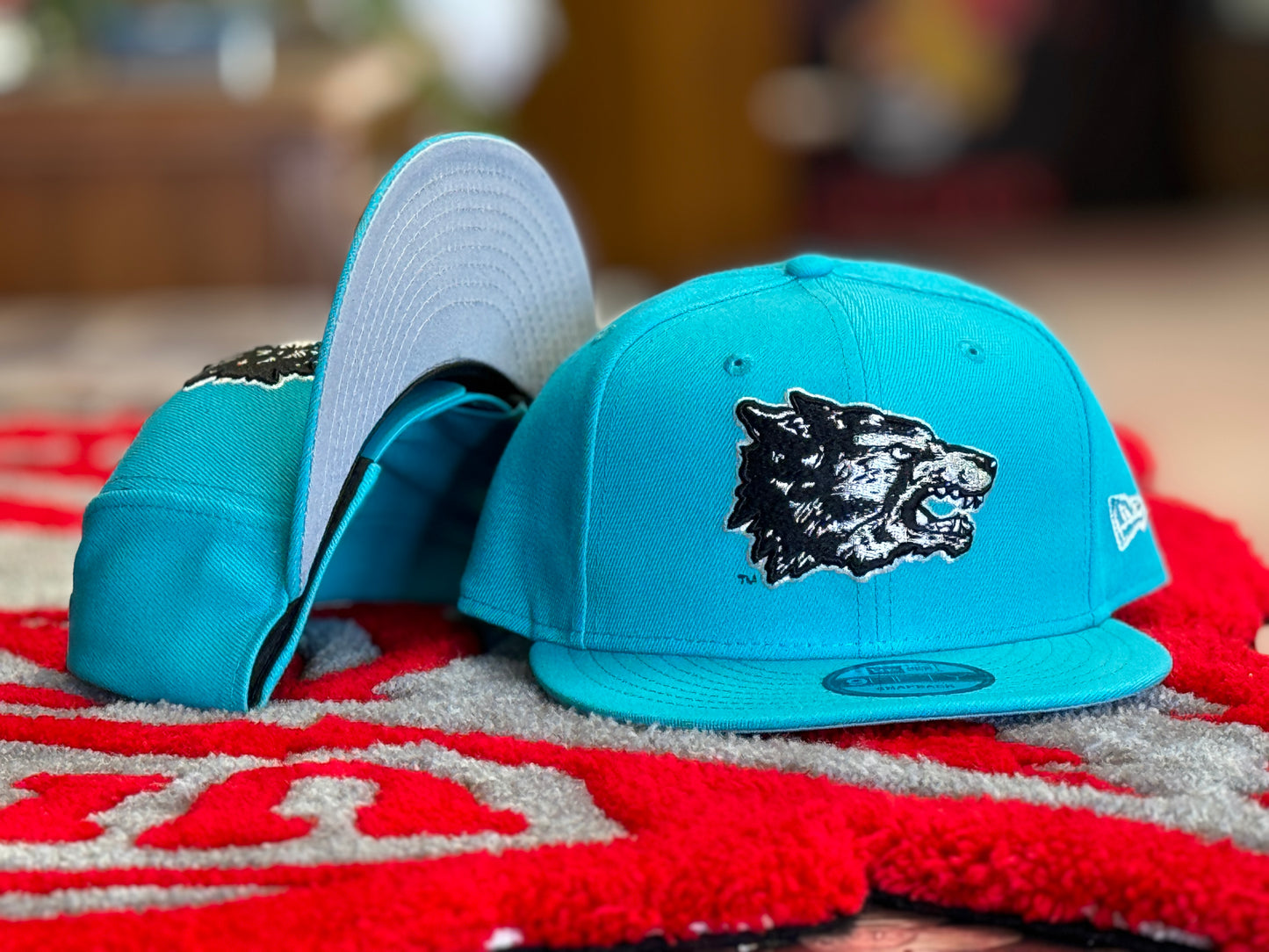 UNM Lobos New Era snapback Turquoise with Black/Gray 70's Lobo