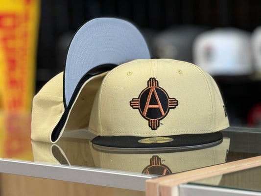 Albuquerque Dukes LOS DUKES Light Gold, Black Bill New Era 5950 Copper Zia A