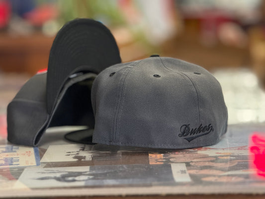 Albuquerque Dukes New Era 5950 Dark Gray, Black Bill with Dukes logo